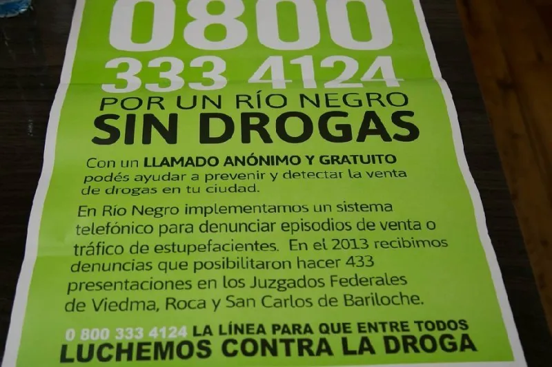 (AUDIO) Van casi 500 denuncias al 0800 por venta de droga en Río Negro durante el 2024